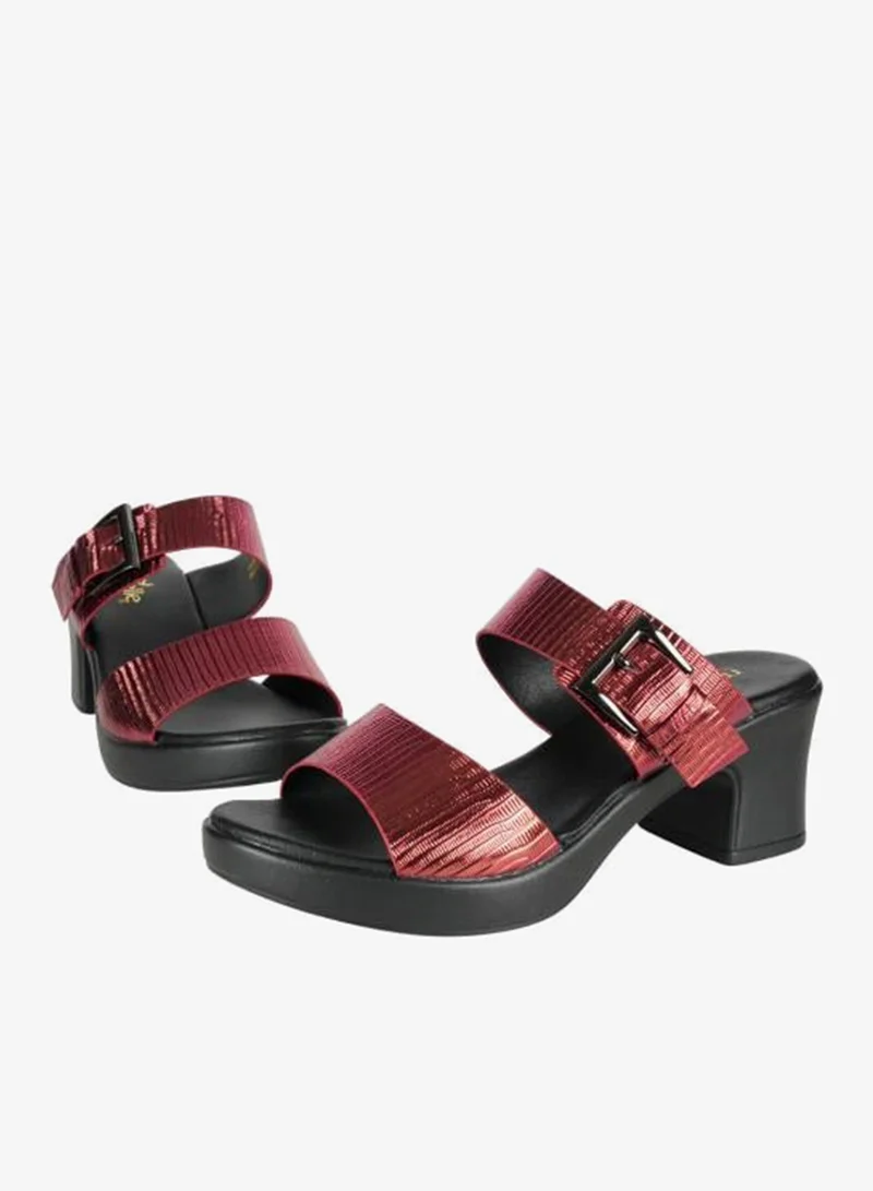 Michelle Morgan Bordo 092-2995 Michelle Morgan Ladies Block Heel Sandals 414RJ691 Bordo for Women | Best Price UAE