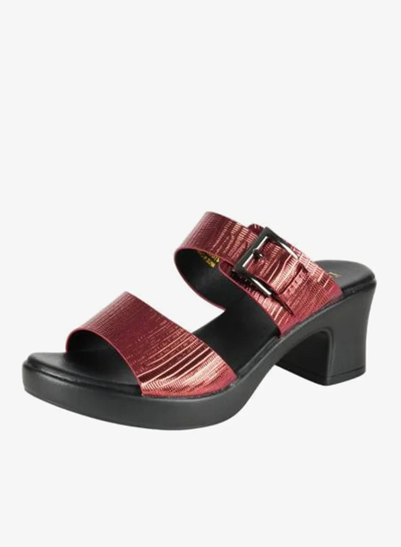 Michelle Morgan 092-2995 Michelle Morgan Ladies Block Heel Sandals 414RJ691 Bordo