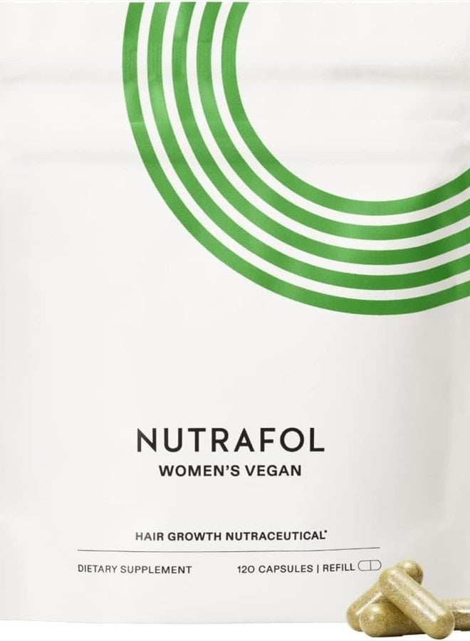 NUTRAFOL Women's Vegan Hair Growth Supplements, Plant-based and Gluten-free, Ages 18-44, Clinically Tested for Visibly Thicker, Stronger Hair, Dermatologist Recommended - 1 Month Supply, 1 Pouch - Image 1