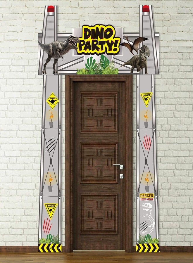 Animsco Dinosaur Themed Birthday Party Porch Banner Dino Party Door Decoration for Dinosaur Door Banner Hanging Supplies Dino Backdrop Jungle Safari Birthday Photo Booth Props - Image 1