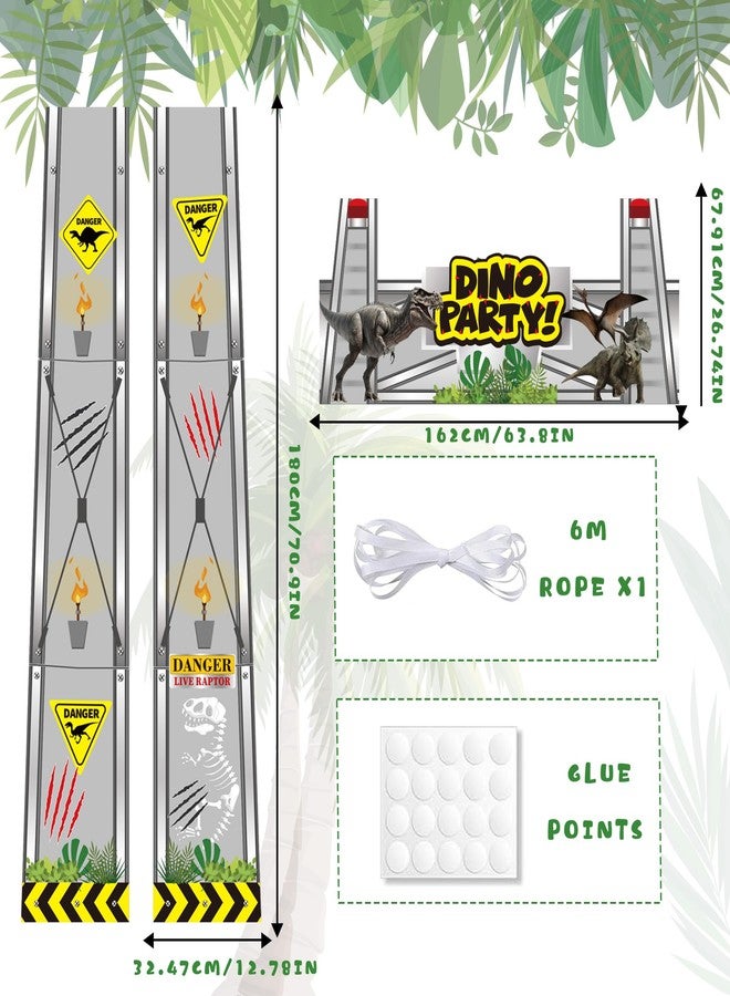 Animsco Dinosaur Themed Birthday Party Porch Banner Dino Party Door Decoration for Dinosaur Door Banner Hanging Supplies Dino Backdrop Jungle Safari Birthday Photo Booth Props - Image 5