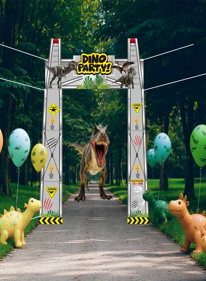 Animsco Dinosaur Themed Birthday Party Porch Banner Dino Party Door Decoration for Dinosaur Door Banner Hanging Supplies Dino Backdrop Jungle Safari Birthday Photo Booth Props - Image 2
