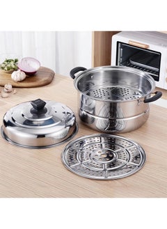 Sharpdo Stainless Steel Steamer Thickened Double Layer Single Bottom 30cm  - Image 2