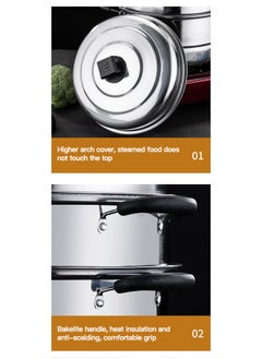 Sharpdo Stainless Steel Steamer Thickened Double Layer Single Bottom 30cm  - Image 4