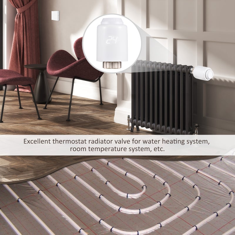 ZigBee Thermostatic Radiator Valve Programmable Smart Radiator Thermostat APP Control Voice Control Compatible with Google Assistant Window Opened Detection Anti Freezing Function - Image 3