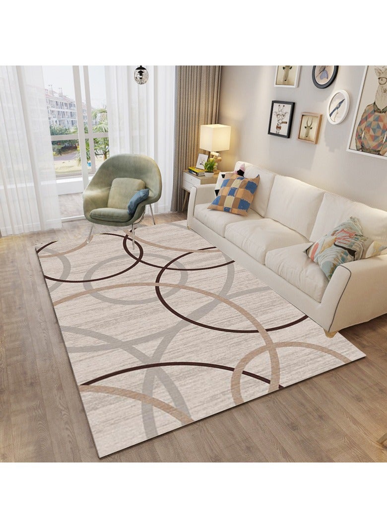 سجادة عالية الجودة بتصميم بسيط مع خطوط من ألياف البوليستر (سجادة فقط)