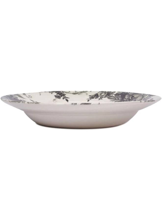 Georgeous Grey 1pc Multicolor Round Earthenware
