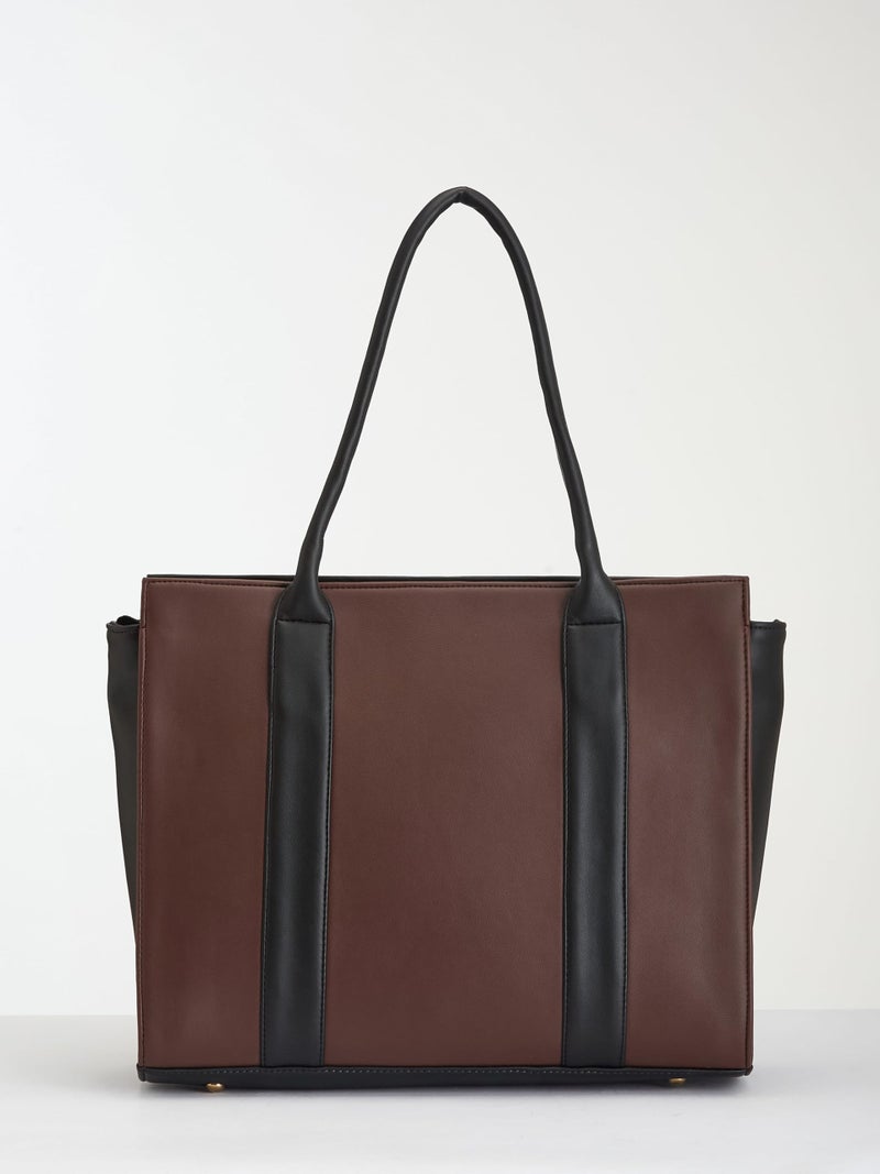 Fargo Amara Vegan Leather Tote Bag for Women | Laptop Compartment, RFID Pockets, YKK Zipper, Large Office Handbag | Shoulder Bag for College & Daily Use | Made in India (Maroon) - Image 5