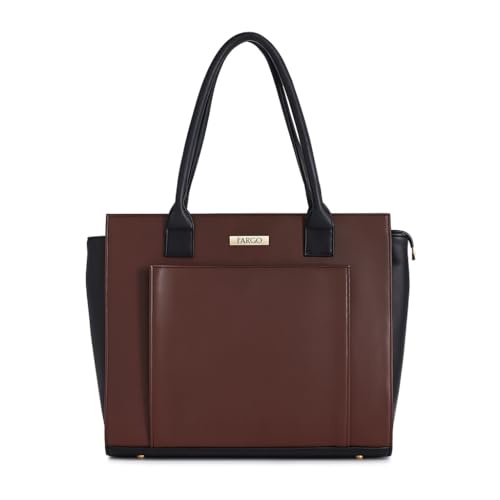 Fargo Amara Vegan Leather Tote Bag for Women | Laptop Compartment, RFID Pockets, YKK Zipper, Large Office Handbag | Shoulder Bag for College & Daily Use | Made in India (Maroon) - Image 1