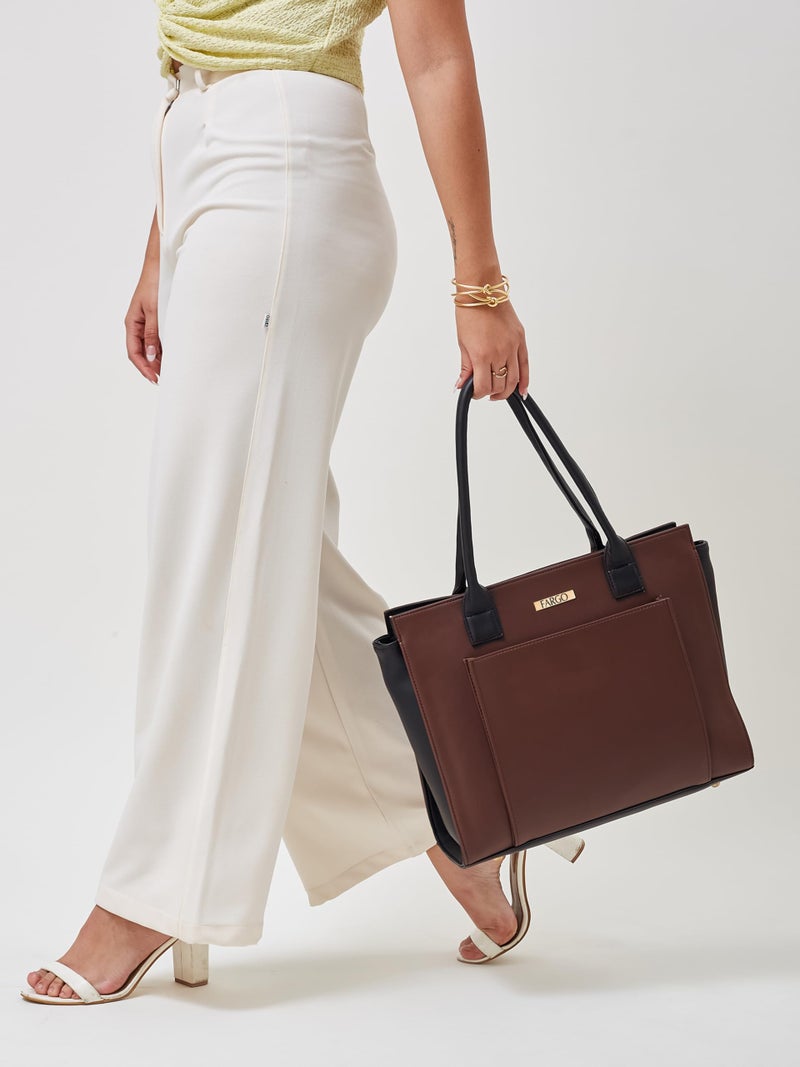 Fargo Amara Vegan Leather Tote Bag for Women | Laptop Compartment, RFID Pockets, YKK Zipper, Large Office Handbag | Shoulder Bag for College & Daily Use | Made in India (Maroon) - Image 3