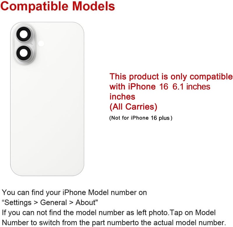 Perzework Rear Back Glass Replacement for iPhone 16 6.1-inches + Pre-Installed Plate and Camera Frame and lens + Reparing Tool Kit (White) - Image 2