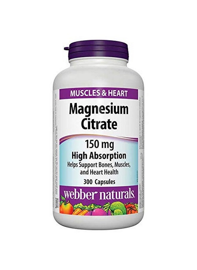 Webber naturals سترات المغنيسيوم عالية الامتصاص 150 مجم 300 كبسولة  - Image 1