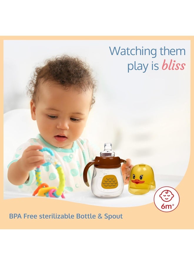 Luvlap Naughty Duck Spout Sipper for Infant/Toddler, 210ml, Anti-Spill Sippy Cup with SoftSilicone Spout BPA Free, 6m+ (Yellow) - Image 3
