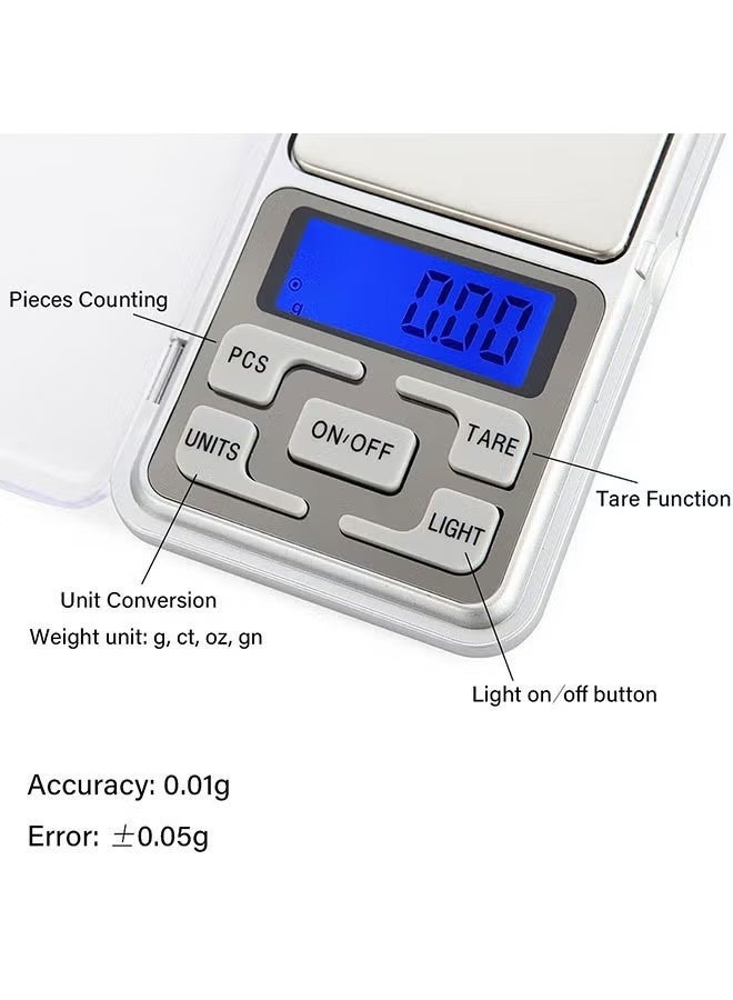 JS Portable Digital Scales, Gold Jewelry Scales, Mini Pocket Digital Scales, Precision Electronic Balance Scales (100g/0.01g) - Image 4