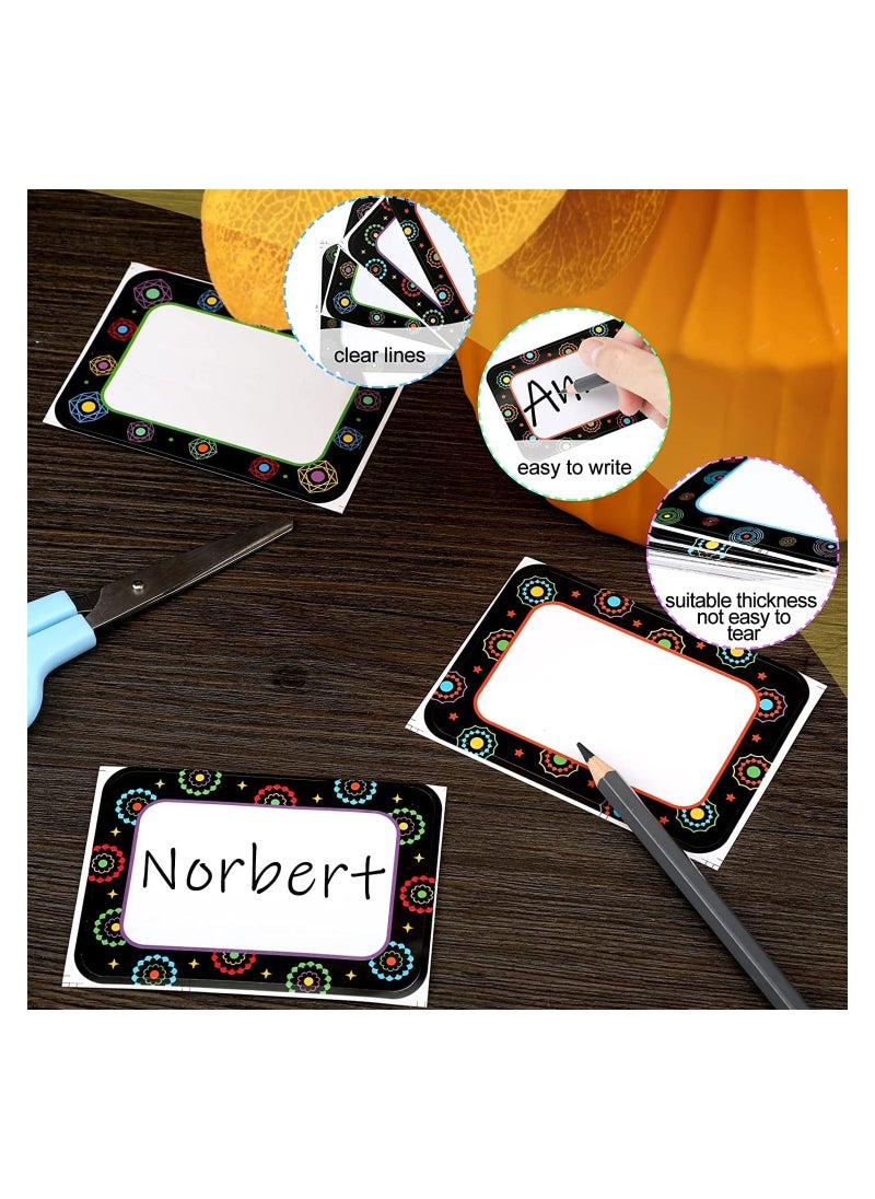 Generic Name Tag Name Labels Dotted Design on Black, 48 Self Adhesive Name Tag for School Discs, Bulletin Boards, Scrapbooks and Gift Sticker Supplies Print Up to Date Egypt 01222143812  - Image 2