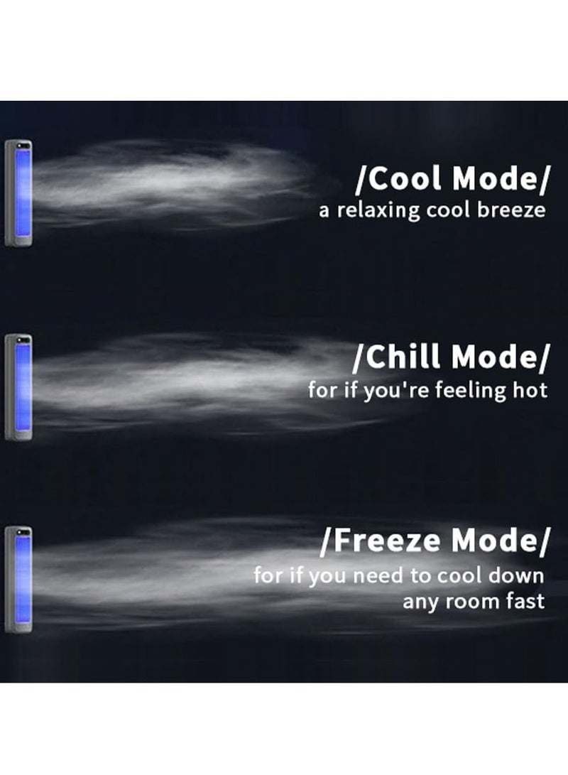 إكسفور مكيف هواء محمول، مروحة تبريد هادئة مع 3 سرعات، شاشة LED تعمل باللمس، قابلة للشحن، عمر بطارية طويل الأمد 24 ساعة (رمادي) - Image 4