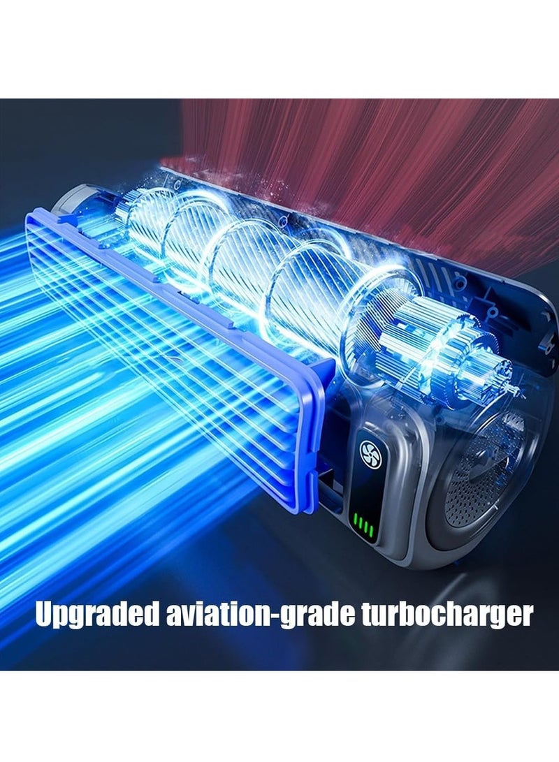 إكسفور مكيف هواء محمول، مروحة تبريد هادئة مع 3 سرعات، شاشة LED تعمل باللمس، قابلة للشحن، عمر بطارية طويل الأمد 24 ساعة (رمادي) - Image 3