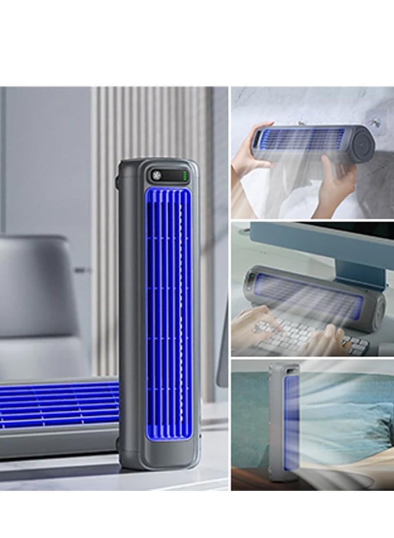 إكسفور مكيف هواء محمول، مروحة تبريد هادئة مع 3 سرعات، شاشة LED تعمل باللمس، قابلة للشحن، عمر بطارية طويل الأمد 24 ساعة (رمادي) - Image 5