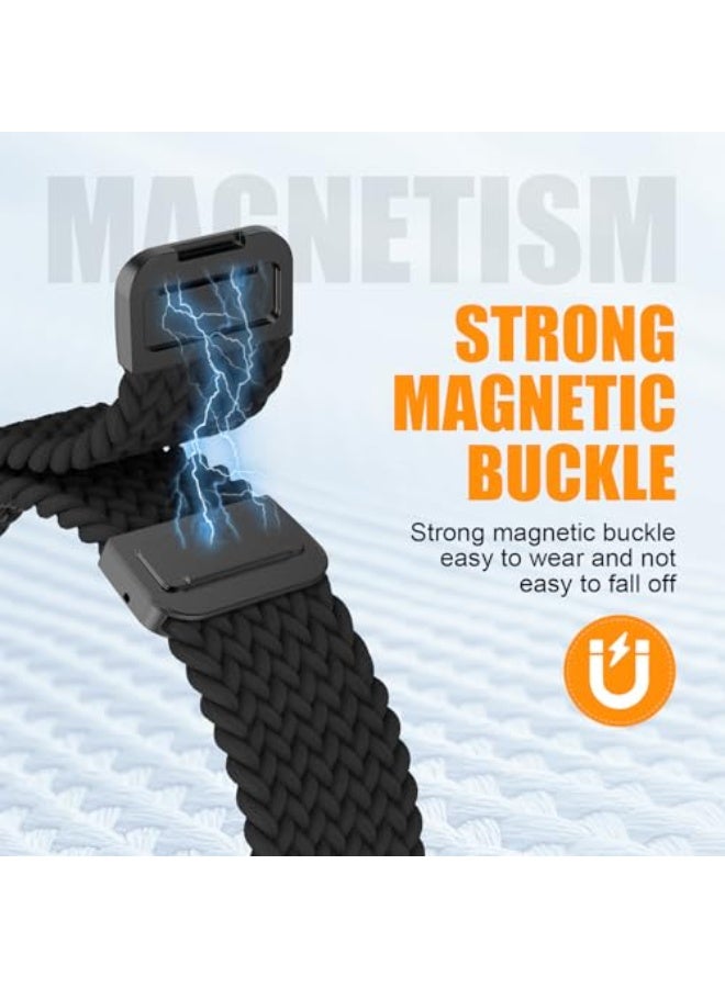Magnetic Braided Stretchy Loop - Compatible with Apple Watch Band 42mm 46mm 40mm 41mm 44mm 45mm 38mm Ultra 3/2 49mm Women Men,Elastic Woven Fabric Nylon Strap for iWatch 11 10 9 8 7 6 5 4 10 SE Ultra - Image 2