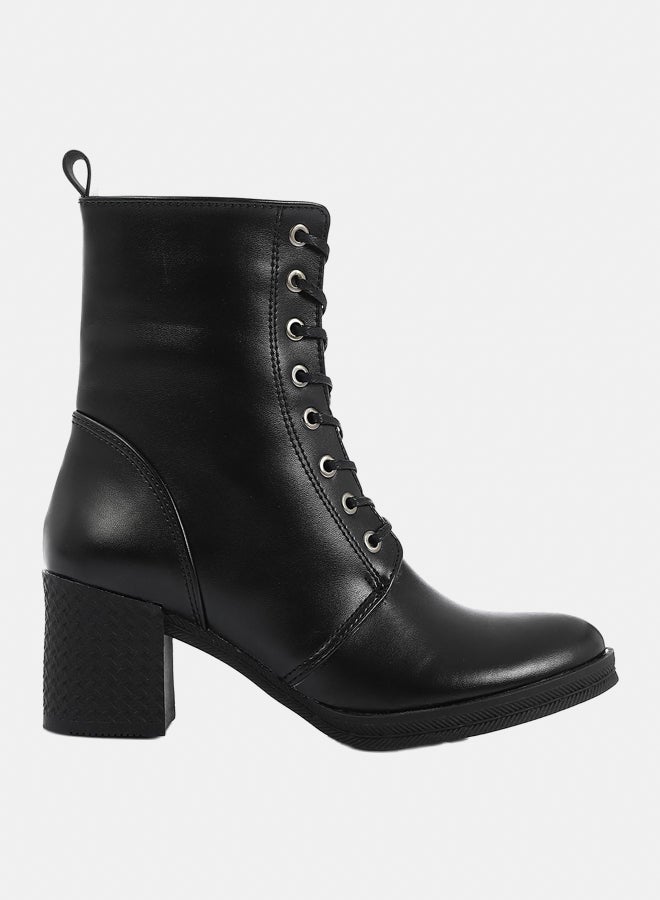 XO Style Leather Ankle Boot -Black - Image 3