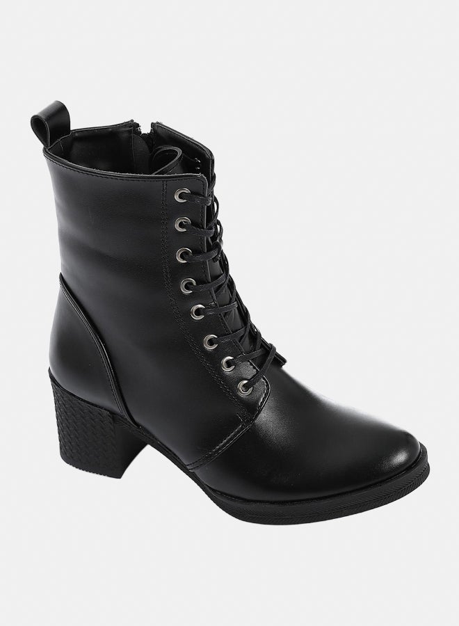 XO Style Leather Ankle Boot -Black - Image 2
