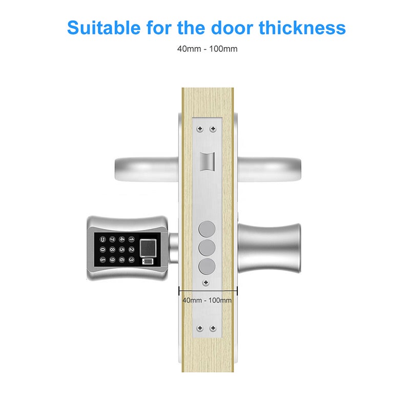 Smart Cylinder Lock With Tuya APP Keyless Electronic Fingerprint Door Lock BT Digital Password Lock Code Anti-theft Security Door Lock Core with Key Electric Lock - Image 5