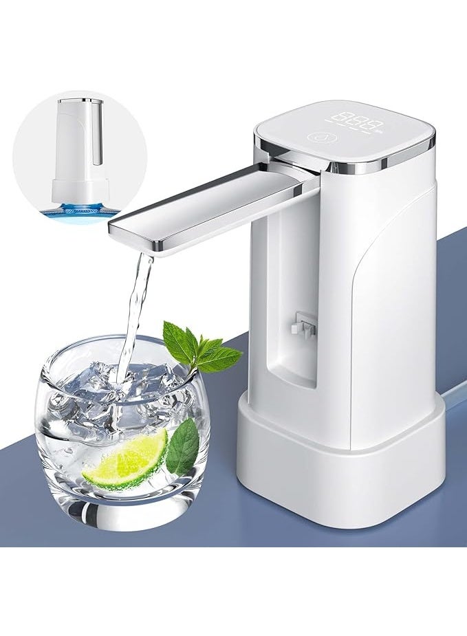 DUNISO Dual-use Desktop Water Pump，Portable Automatic Water Dispenser, W/LED Touch Display Electric Drinking Water Pump,Foldable and Rechargeable，Easy to Carry，Suitable for Home, Kitchen, Living Room, Office, Camping, Travel - Image 1