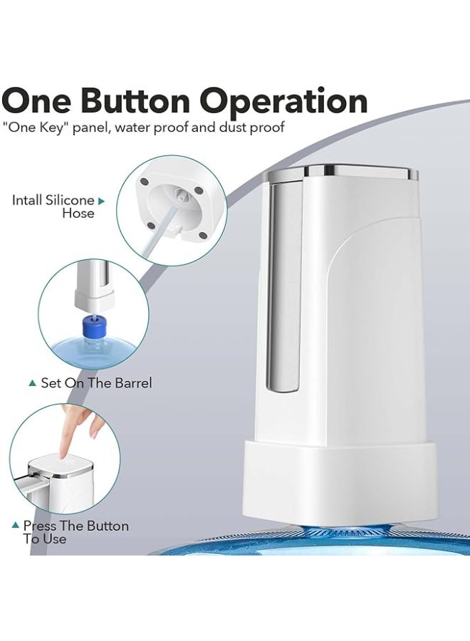 DUNISO Dual-use Desktop Water Pump，Portable Automatic Water Dispenser, W/LED Touch Display Electric Drinking Water Pump,Foldable and Rechargeable，Easy to Carry，Suitable for Home, Kitchen, Living Room, Office, Camping, Travel - Image 4