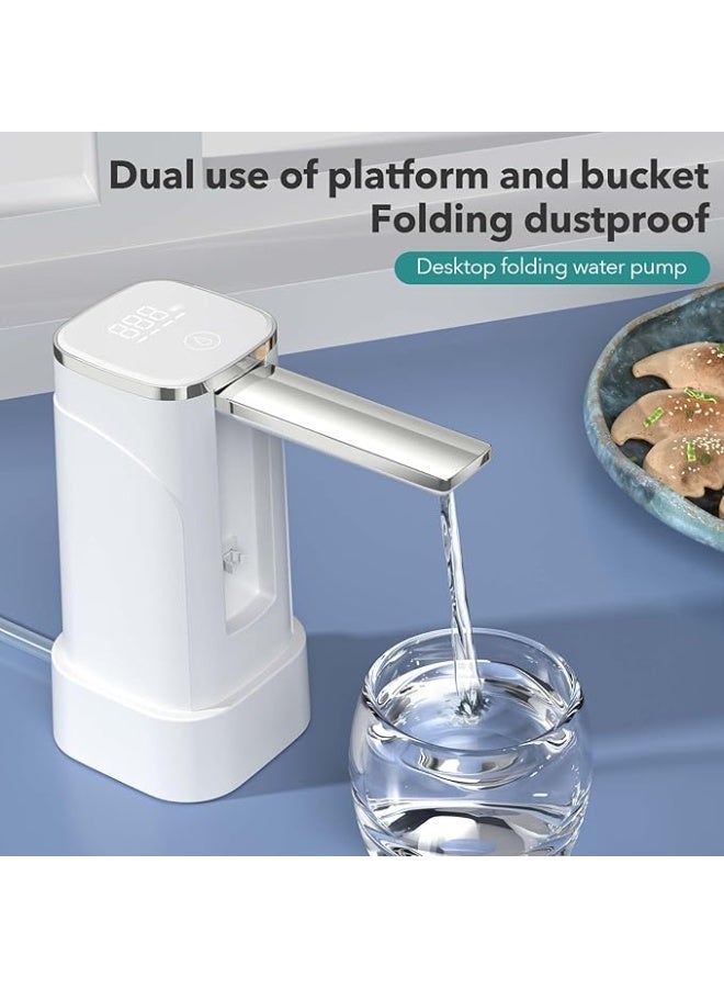 DUNISO Dual-use Desktop Water Pump，Portable Automatic Water Dispenser, W/LED Touch Display Electric Drinking Water Pump,Foldable and Rechargeable，Easy to Carry，Suitable for Home, Kitchen, Living Room, Office, Camping, Travel - Image 2