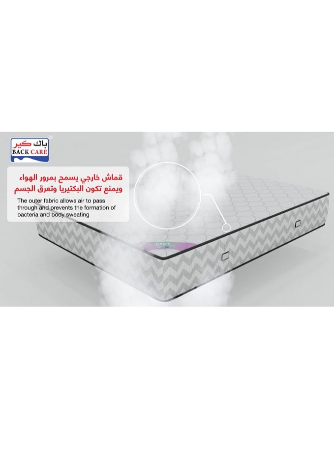 باك كير - مرتبة كادي الفاخرة منخفضة الضغط - دعم مثالي للأوزان الخفيفة مع طبقات متعددة من الفوم المتقدم ونظام تهوية مبتكر لضمان راحة لا مثيل لها ودعم العمود الفقري بشكل مثالي 200x200x21 سم - Image 1