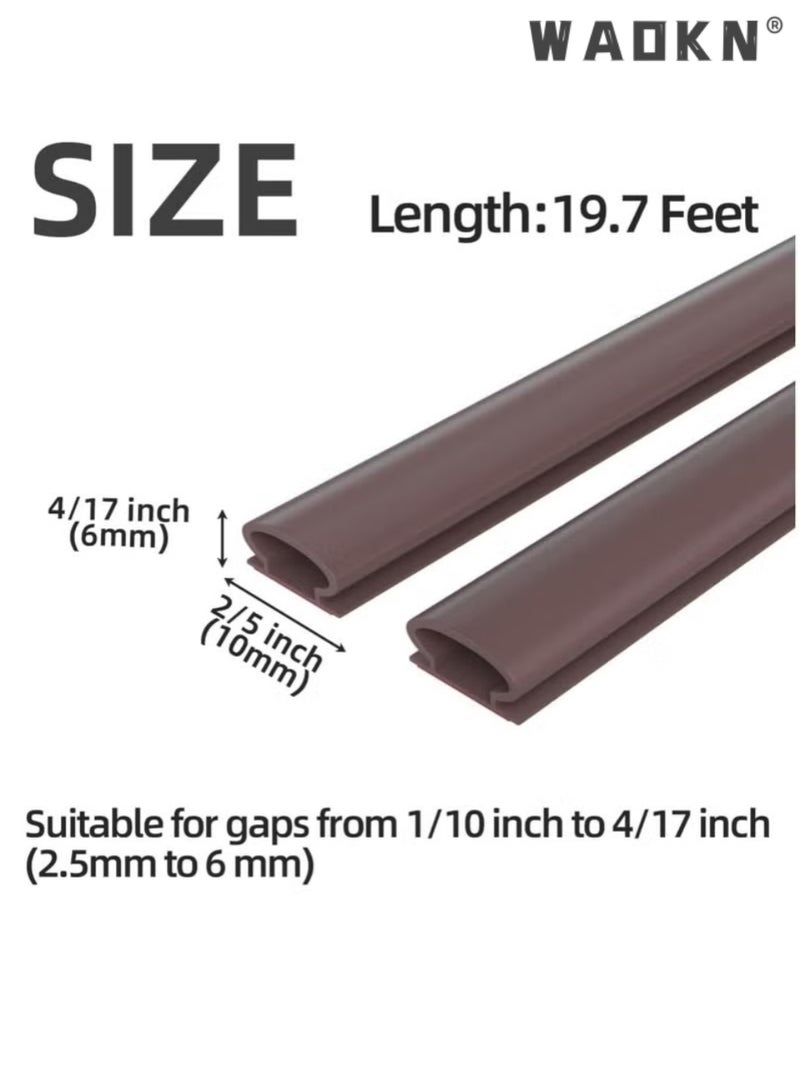 دبليو أيه أو كي أن 6m ذاتية اللاصق الباب ختم الشريط العزل الطقس الشريط للنافذة والباب العزل الصوتي D شكل تجريد الطقس لإطار الباب الفجوة مانع - Image 2