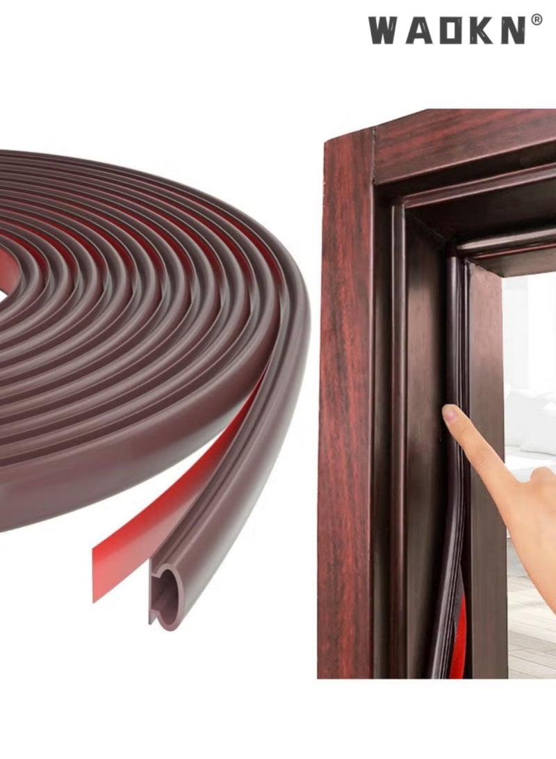 دبليو أيه أو كي أن 6m ذاتية اللاصق الباب ختم الشريط العزل الطقس الشريط للنافذة والباب العزل الصوتي D شكل تجريد الطقس لإطار الباب الفجوة مانع - Image 1