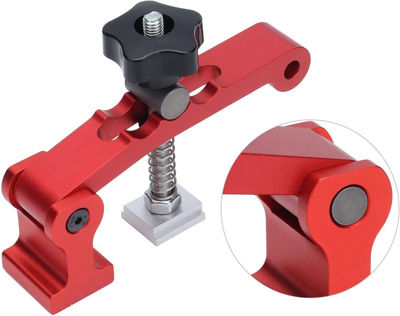 T Track Clamps Aluminum Alloy 6061 Quick Hold Down Clamp Desktop Fixed Clip Woodworking Red - Image 4