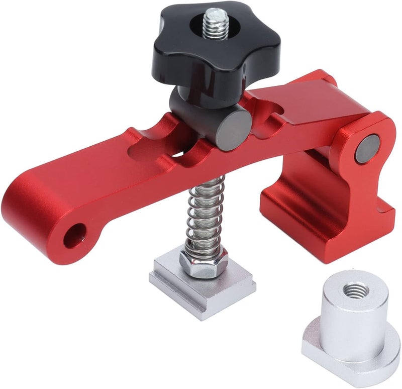 T Track Clamps Aluminum Alloy 6061 Quick Hold Down Clamp Desktop Fixed Clip Woodworking Red - Image 1