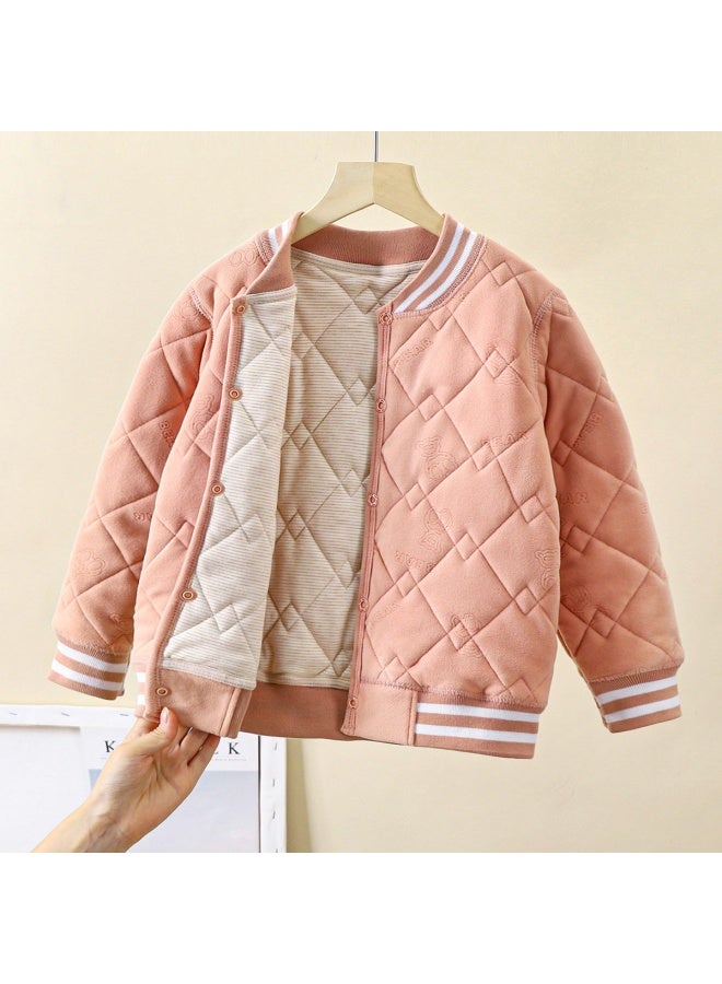 School Uniform Artifact Children's Thermal Underwear Suit Fleece-lined Thickened Boy's Autumn Clothes Autumn Trousers Women's Children's Wear Warm Clothes Autumn And Winter
