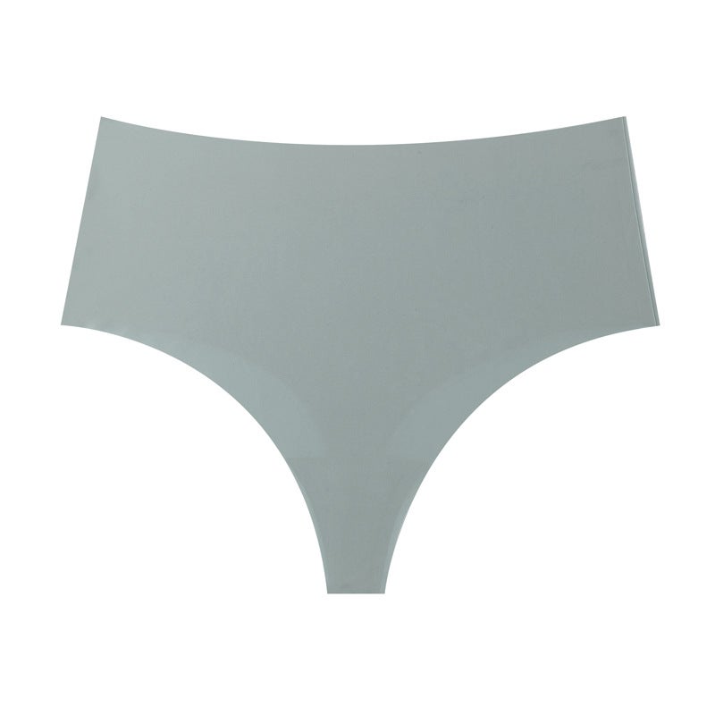 High Waist Thong Breathable Tummy Control Sports Briefs Light gray - Image 1