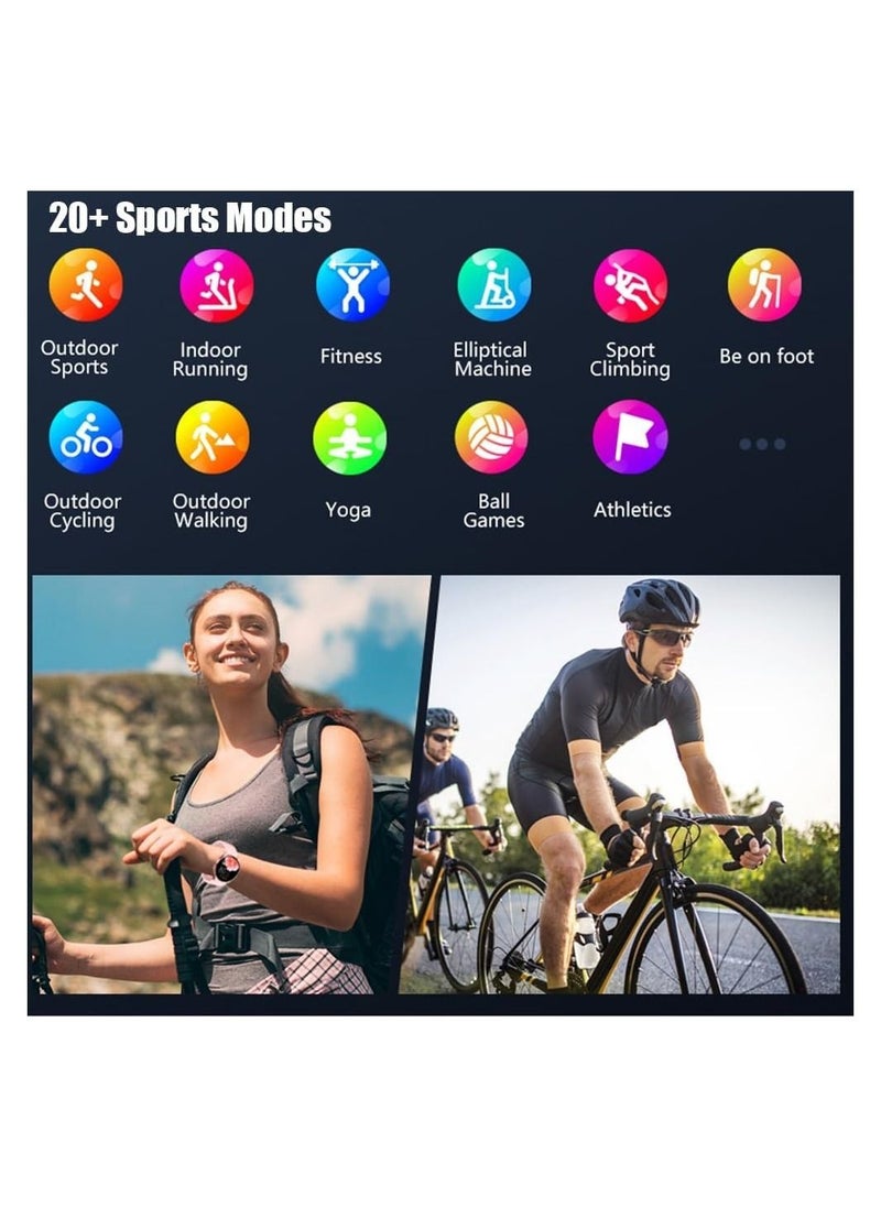 DMG TECH Smart Watches for Women Men (Answer/Make Calls),1.43" Round Fitness Tracker, Smartwatch with Heart Rate Monitor Sleep, IP68 Waterproof,Blood Oxygen/Glucose/Blood Pressure  - Image 3