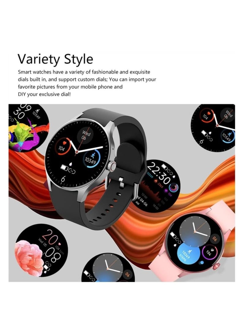 DMG TECH Smart Watches for Women Men (Answer/Make Calls),1.43" Round Fitness Tracker, Smartwatch with Heart Rate Monitor Sleep, IP68 Waterproof,Blood Oxygen/Glucose/Blood Pressure  - Image 2