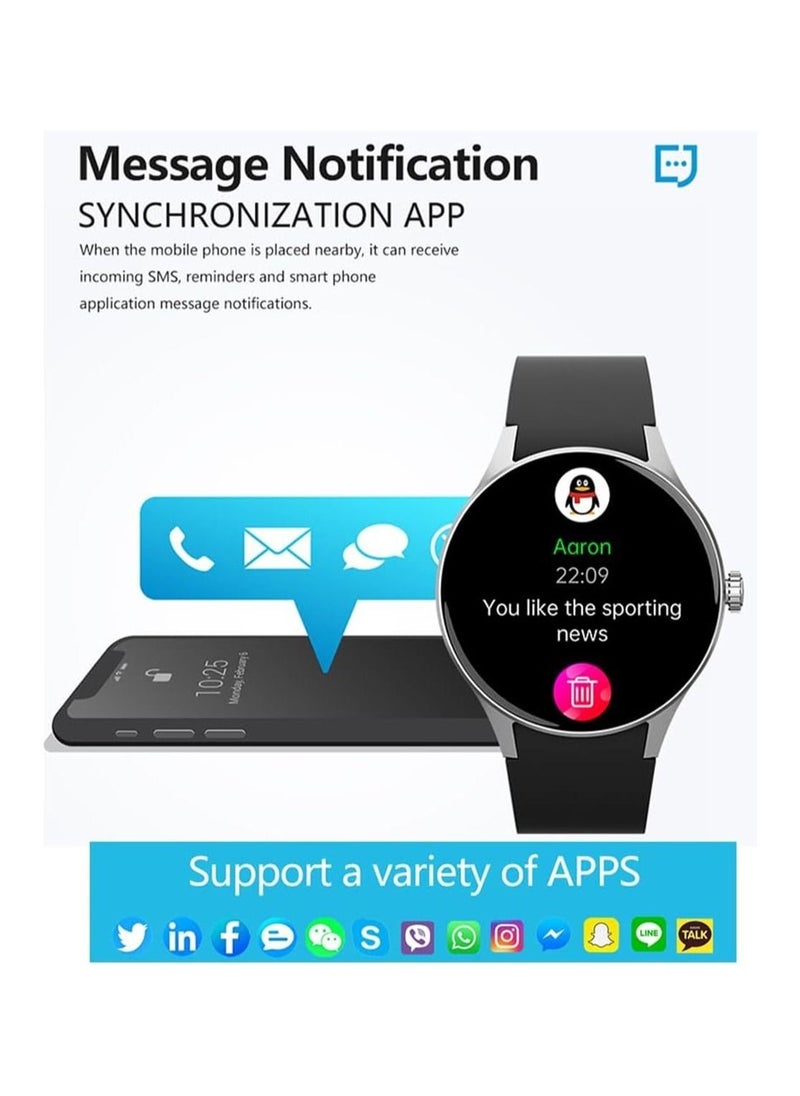 DMG TECH Smart Watches for Women Men (Answer/Make Calls),1.43" Round Fitness Tracker, Smartwatch with Heart Rate Monitor Sleep, IP68 Waterproof,Blood Oxygen/Glucose/Blood Pressure  - Image 5