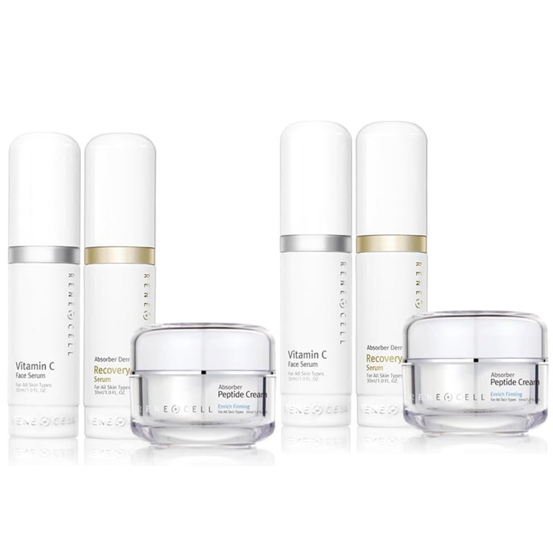 RENECELL Rene Cell Vitamin C Serum  Recovery Serum  Peptide Cream Trio Set