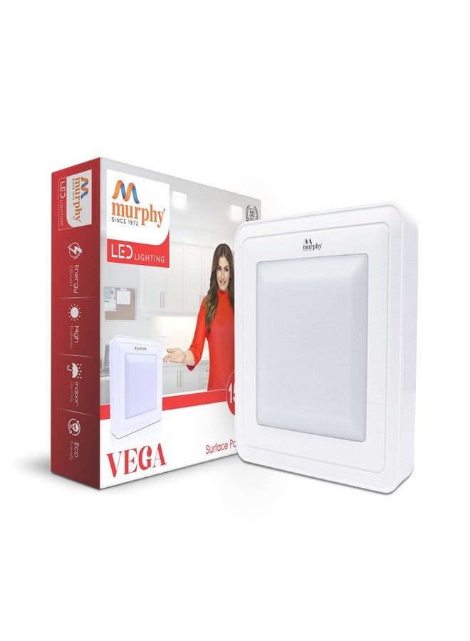 Murphy 10W Vega Square Surface LED Panel Light - (Cool White, Pack of 1,Plastic) No False Ceiling Required - Image 1