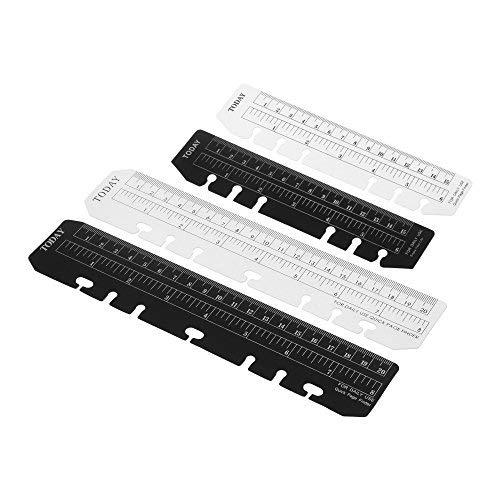 BCP 4pcs Plastic Clear and Black Color A5 A6 Page Marker Pouch Page Finder Measuring Ruler for A5 A6 Size 6-Hole Binder Notebook - Image 4