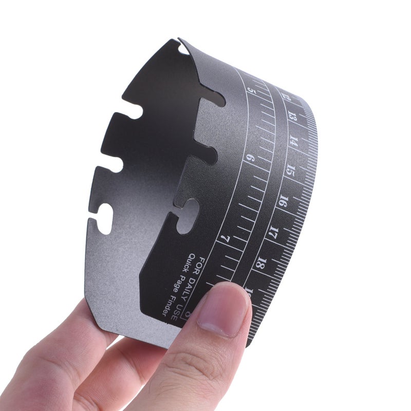 BCP 4pcs Plastic Clear and Black Color A5 A6 Page Marker Pouch Page Finder Measuring Ruler for A5 A6 Size 6-Hole Binder Notebook - Image 3