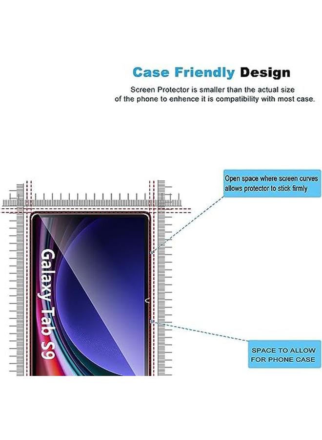 2 Pack Tempered Glass For Samsung Galaxy Tab S9 Screen Protector 9H Hardness Ultra Resistant Anti Fingerprints No Bubbles Hd Clear Full Coverage Samsung Tab S9 Tablet Film - Image 3