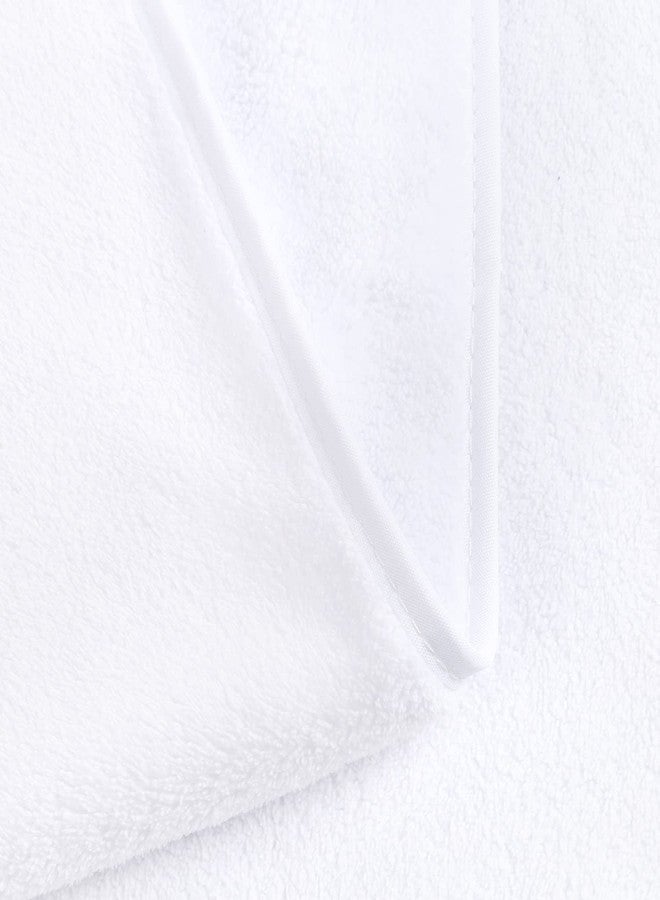 JML Luxury Hotel & SPA Oversized Bath Towels (2 Pack, 40"x80") - 350GSM High-Density Fleece Towel Sets - Super Soft and Absorbent, Lint Free, Fade Resistant Extra Large Bath Sheet, White - Image 5
