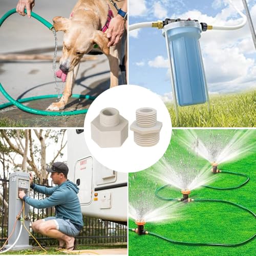 WINGSOL WINGSOL 3/4"-1/2" Converter Compression Thread Pipe Fitting, 3/4" Male to 1/2" Male, 3/4" Female to 1/2"Male, BPA Free Reducer Adapter with Gasket, 2 Pcs - Image 4
