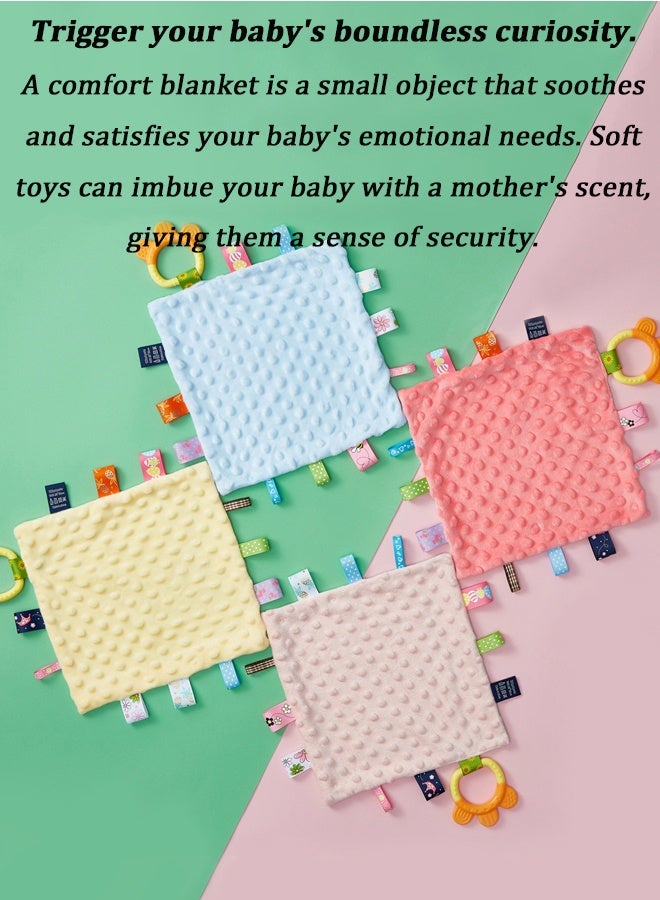 Vinnatsu Baby Bibs , Baby Comforter with Teether and Label Burp Cloths Baby Boy & Girl Cotton Burping Cloths for Babies, Soft & Plush Newborn Spit Up Rags, Infant Towels for Milk Spit Up,White - Image 4