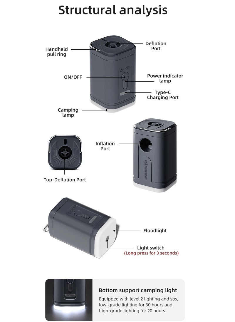 AROAQ Electric Air Pump Portable Wireless Air Compressor Inflator/Deflator Pumps for Inflatable Cushions Air Beds Boat Swimming Ring  - Image 4