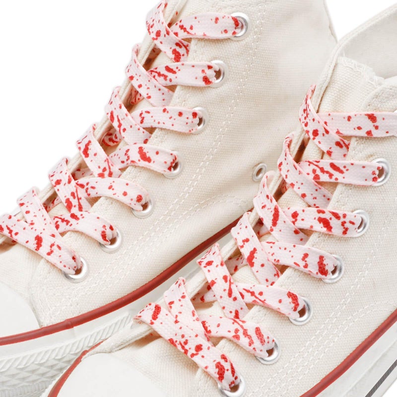 DANHUA Flat White Red Shoelaces 39 inch for Sneakers Art Printed Pattern String 2 Pair - Image 3