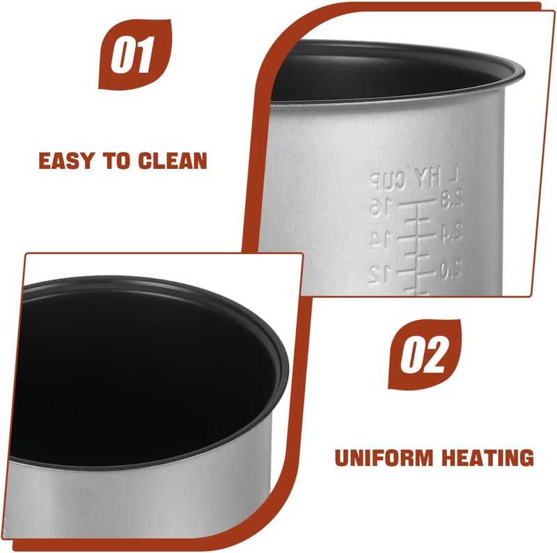 Pretyzoom Rice Cooker Inner Pot Replacement, Non-Stick Aluminum Cooking Bowl With Scale For Home Kitchen Cooking - Image 5